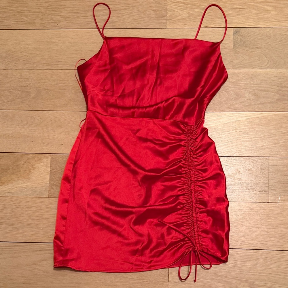 Zara Red Satin Dress